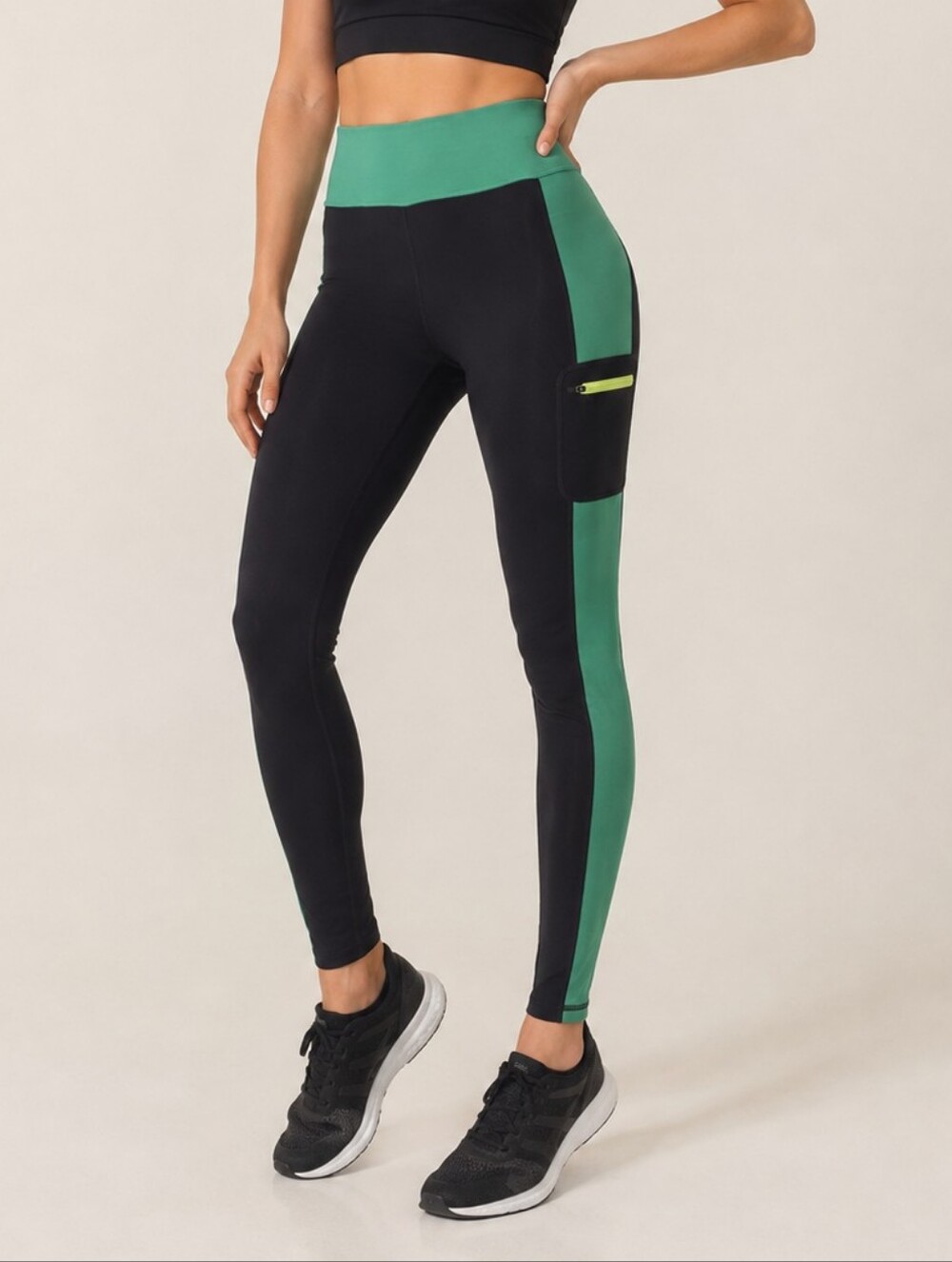 💚 Athletic Works Color Block Performance Leggings | Size L (12–14) | Pocket | A